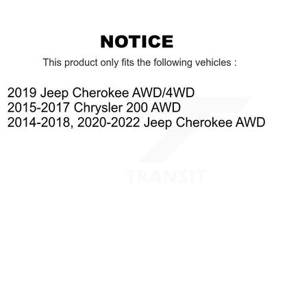 [Arrière] Kit d'ensemble roulement de roue et moyeu pour Jeep Cherokee Chrysler 200 K70-101379