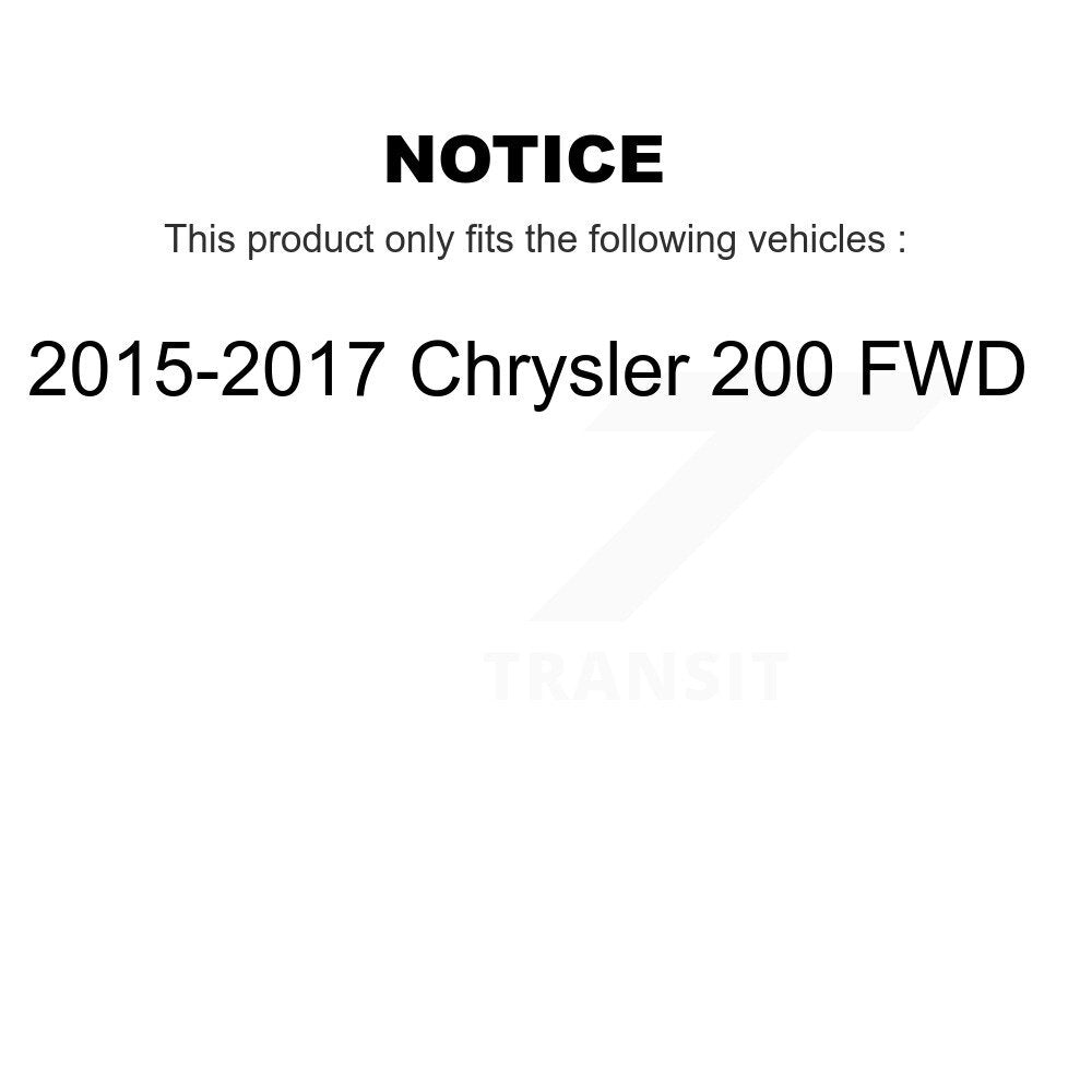 [Avant + Arrière] Kit d'ensemble roulement de roue et moyeu pour 2015-2017 Chrysler 200 FWD K70-101458