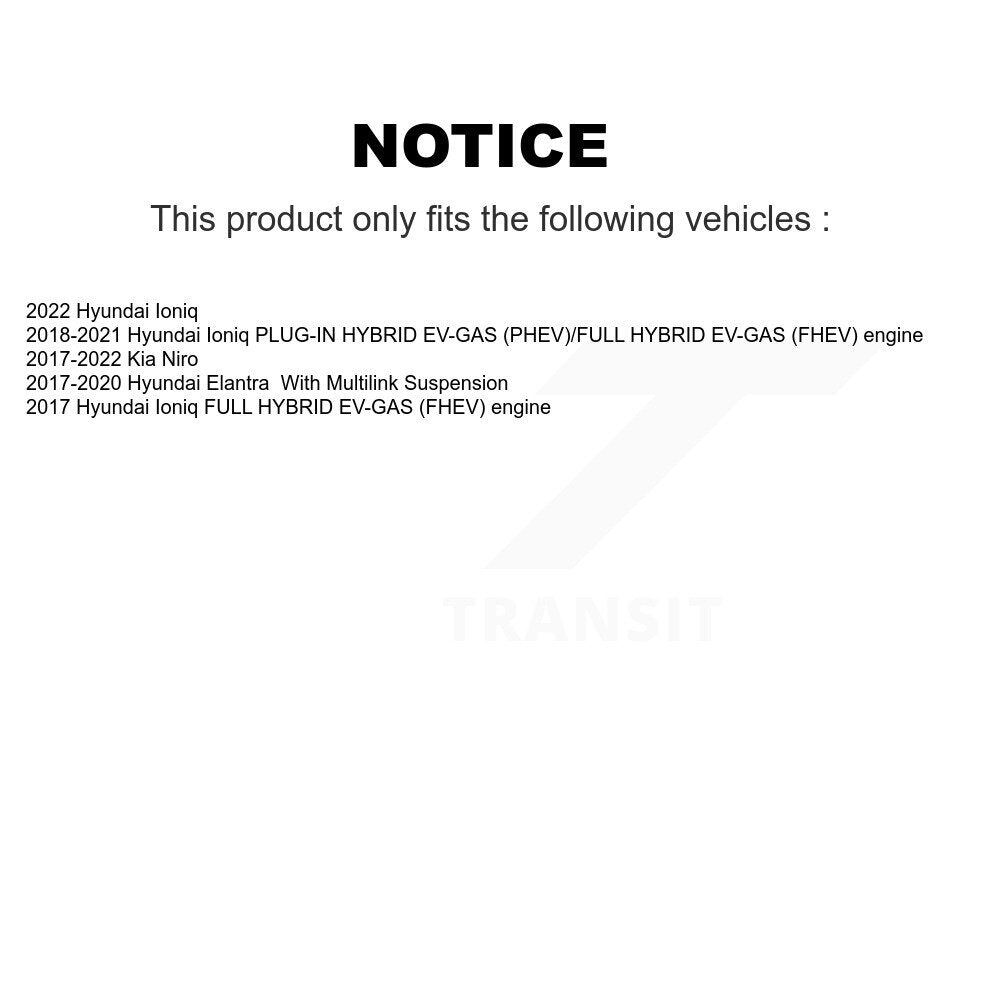 [Arrière] Kit d'ensemble roulement de roue et moyeu pour Hyundai Elantra Kia Niro Ioniq K70-101512