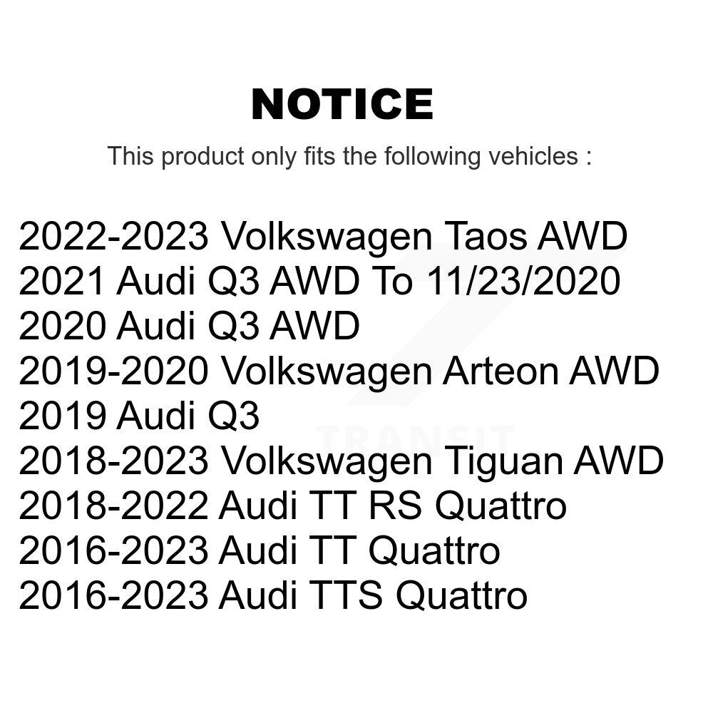 [Arrière] Kit d'ensemble roulement de roue et moyeu pour Volkswagen Tiguan Audi Q3 TT Quattro Arteon RS TTS K70-101513