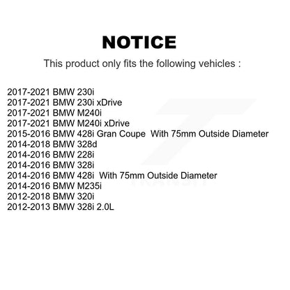 [Arrière] Kit de Roulement de roue pour BMW 328i xDrive 320i 428i 330i 335i Gran Coupe 435i 430i GT 328d 228i 340i M235i 330e 230i M240i 440i ActiveHybrid 3 K70-101521