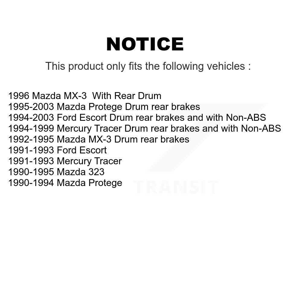 [Avant + Arrière] Kit de Roulement de roue pour Ford Escort Mazda Protege Mercury Tracer MX-3 323 K70-101536