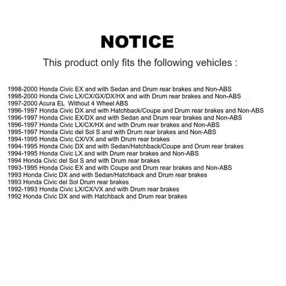 [Avant + Arrière] Kit de Roulement de roue pour Honda Civic del Sol Acura EL K70-101539