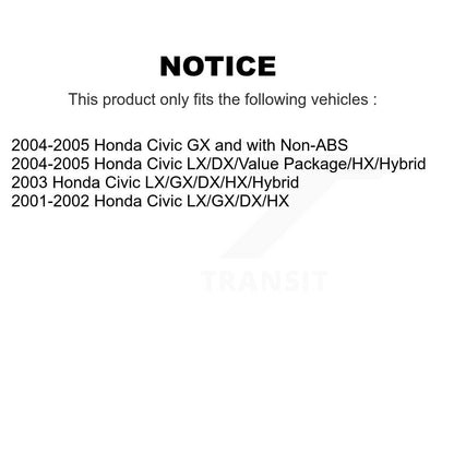 [Avant + Arrière] Kit de Roulement de roue pour Honda Civic K70-101545