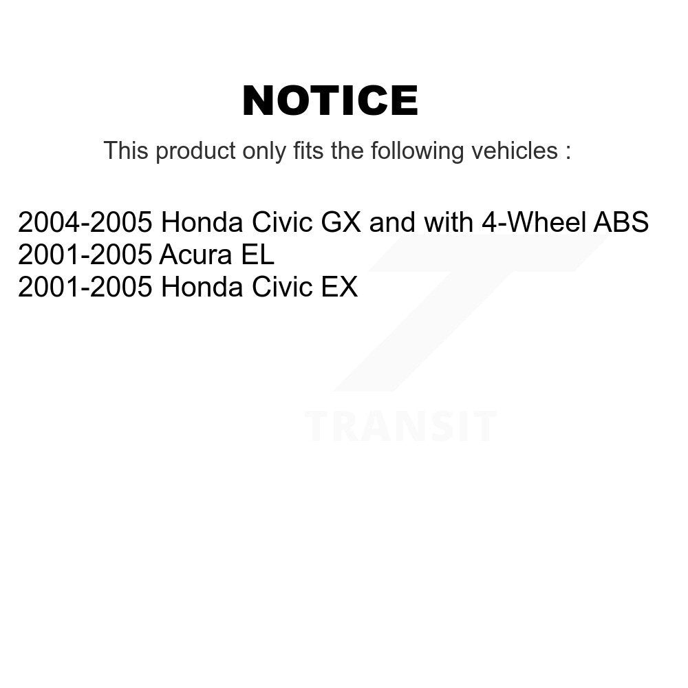 [Avant + Arrière] Kit de Roulement de roue pour Honda Civic Acura EL K70-101546