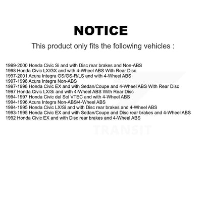 [Avant + Arrière] Kit de Roulement de roue pour Honda Civic Acura Integra del Sol K70-101549