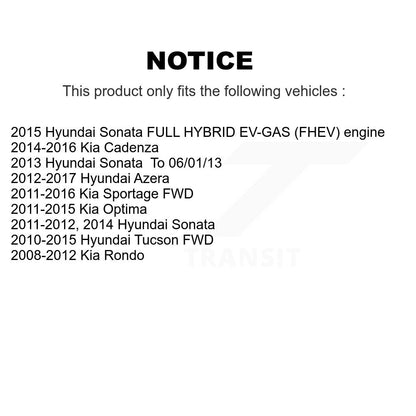 [Avant + Arrière] Kit de Roulement de roue pour Hyundai Sonata Kia Optima Tucson Sportage Azera Rondo Cadenza K70-101558