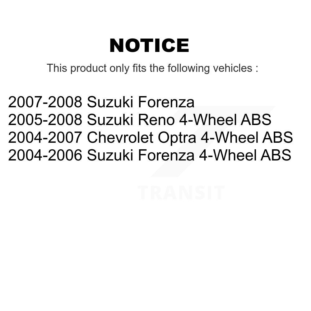 [Avant + Arrière] Kit de Roulement de roue pour Suzuki Forenza Reno Chevrolet Optra K70-101566