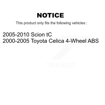 [Avant + Arrière] Kit de Roulement de roue pour Scion tC Toyota Celica K70-101602