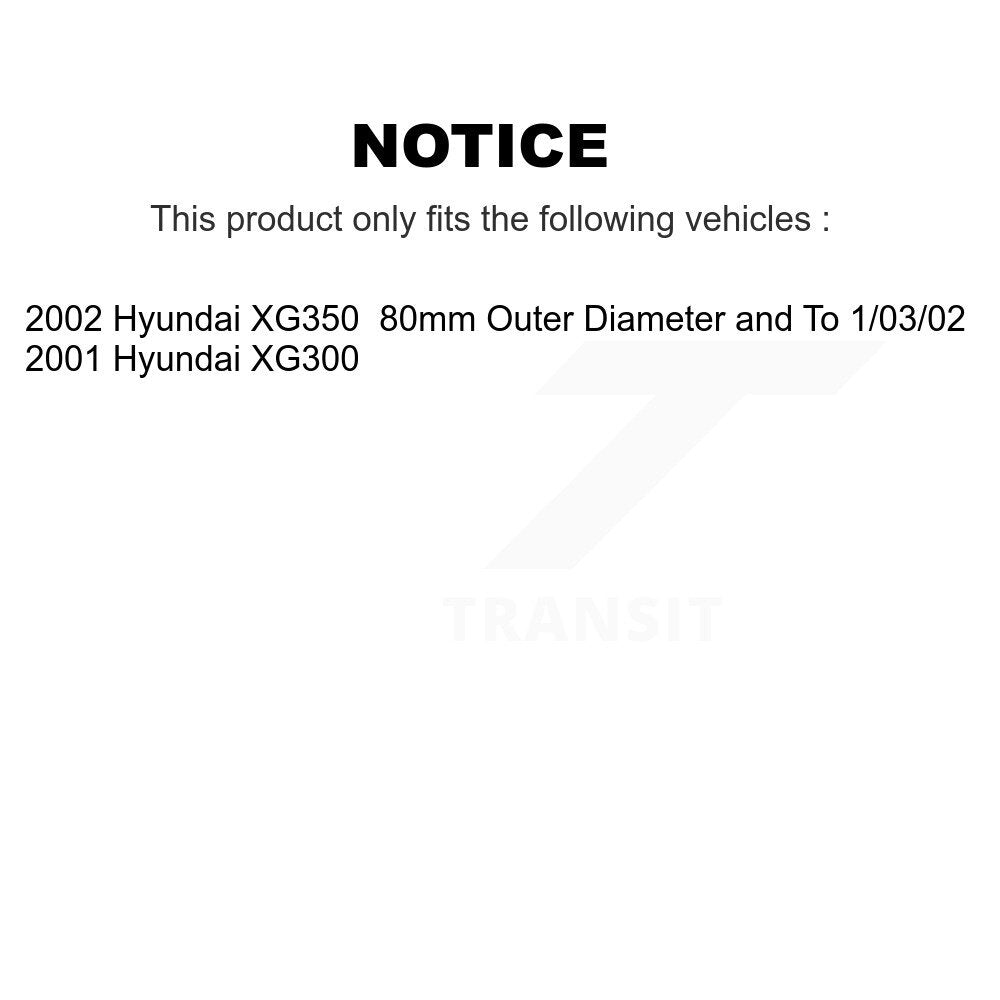 [Avant + Arrière] Kit de Roulement de roue pour Hyundai XG350 XG300 K70-101609