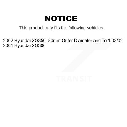 [Avant + Arrière] Kit de Roulement de roue pour Hyundai XG350 XG300 K70-101609