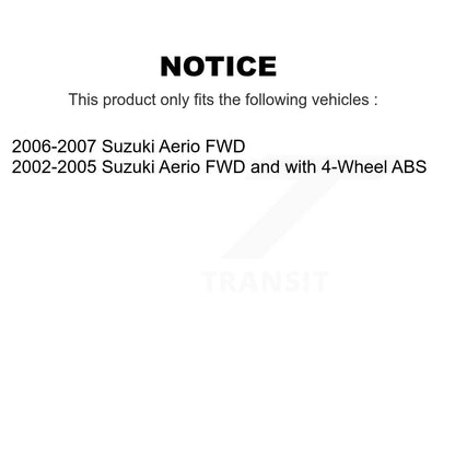 [Avant + Arrière] Kit de Roulement de roue pour Suzuki Aerio K70-101614