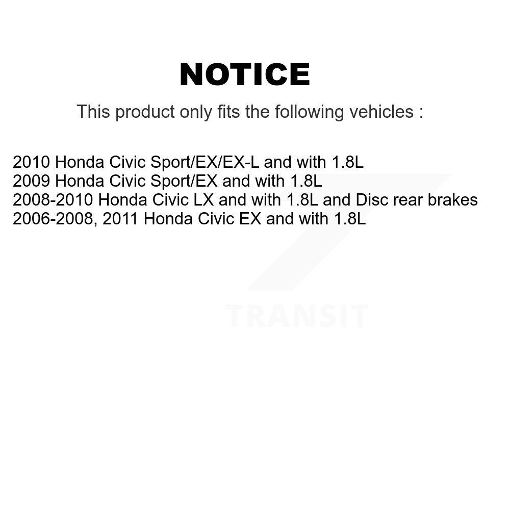 [Avant + Arrière] Kit de Roulement de roue pour Honda Civic K70-101625