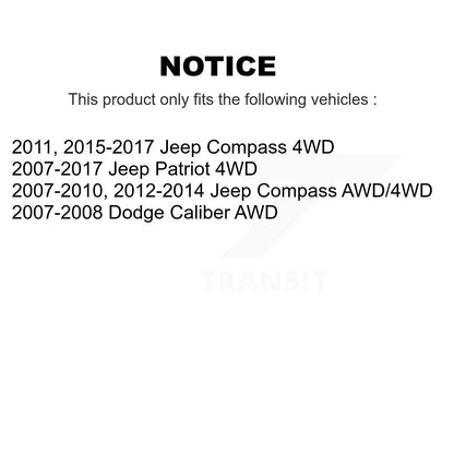 [Avant + Arrière] Kit de Roulement de roue pour Jeep Patriot Compass Dodge Caliber K70-101634