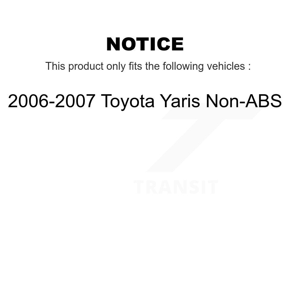 [Avant + Arrière] Kit de Roulement de roue pour 2006-2007 Toyota Yaris Non-ABS K70-101655