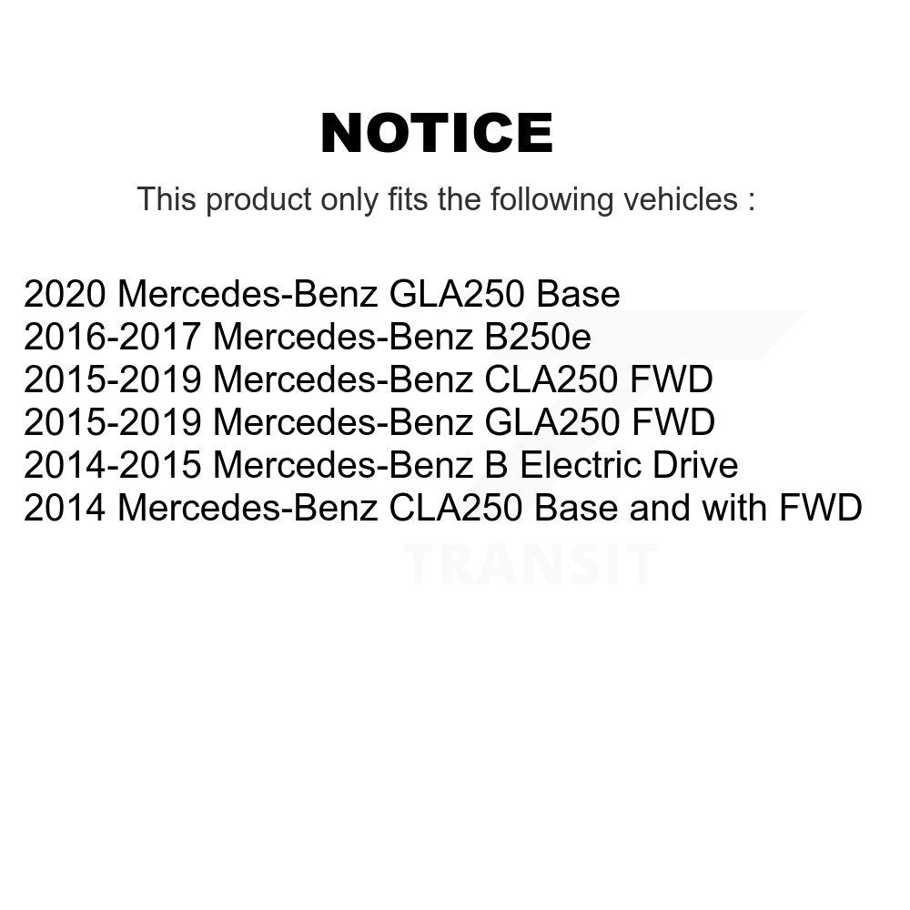 [Avant + Arrière] Kit de Roulement de roue pour Mercedes-Benz GLA250 CLA250 B Electric Drive B250e K70-101695