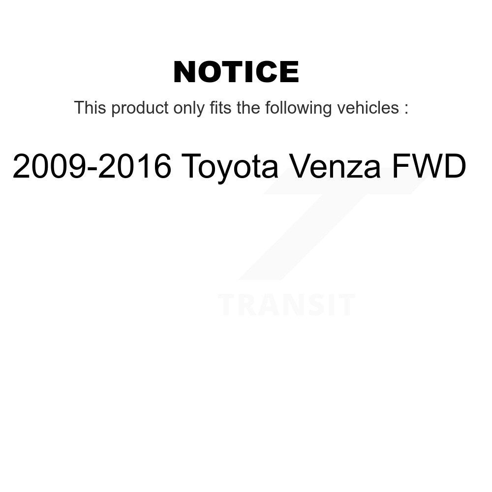 [Avant + Arrière] Kit de Roulement de roue pour 2009-2016 Toyota Venza FWD K70-101705