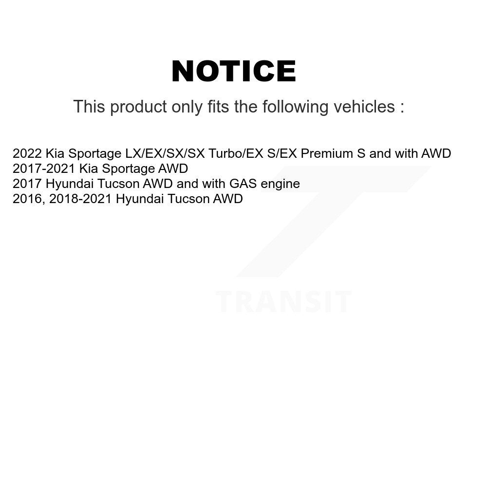 [Avant + Arrière] Kit d'ensemble roulement de roue et moyeu pour Hyundai Tucson Kia Sportage K70-101708