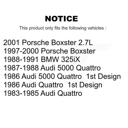 [Avant + Arrière] Kit de Roulement de roue pour Porsche Boxster BMW 325iX Audi Quattro 5000 K70-101719