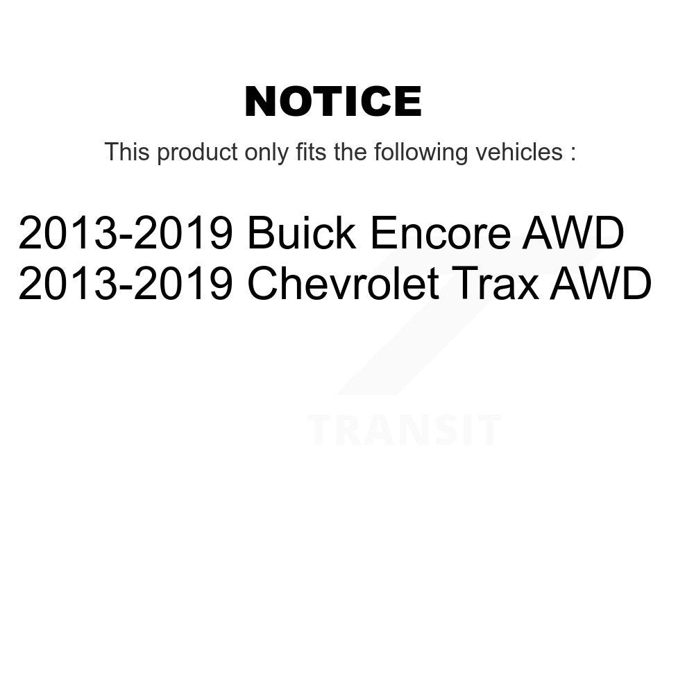 [Avant + Arrière] Kit de Roulement de roue pour 2013-2019 Buick Encore Chevrolet Trax AWD K70-101723