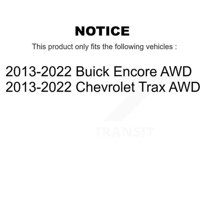 [Avant + Arrière] Kit de Roulement de roue pour 2013-2019 Buick Encore Chevrolet Trax AWD K70-101723