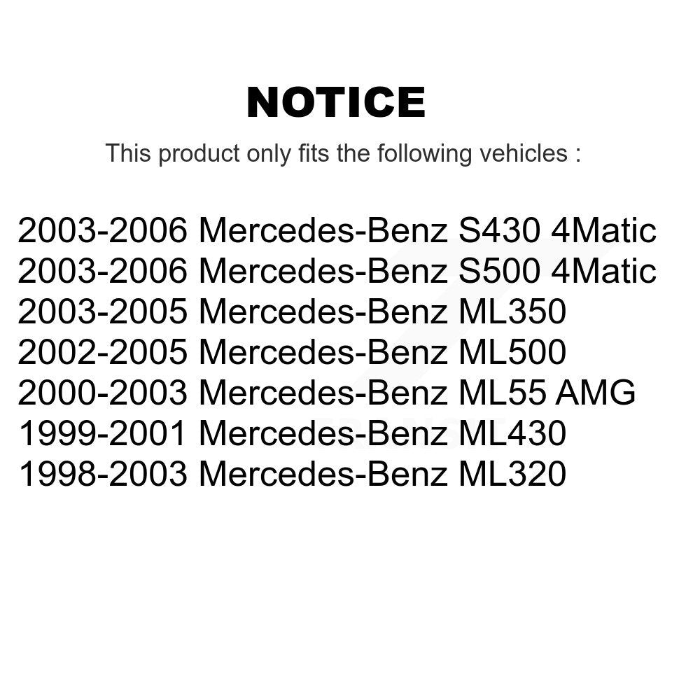 [Avant + Arrière] Kit de Roulement de roue pour Mercedes-Benz ML320 ML350 S430 S500 ML430 ML500 ML55 AMG K70-101725