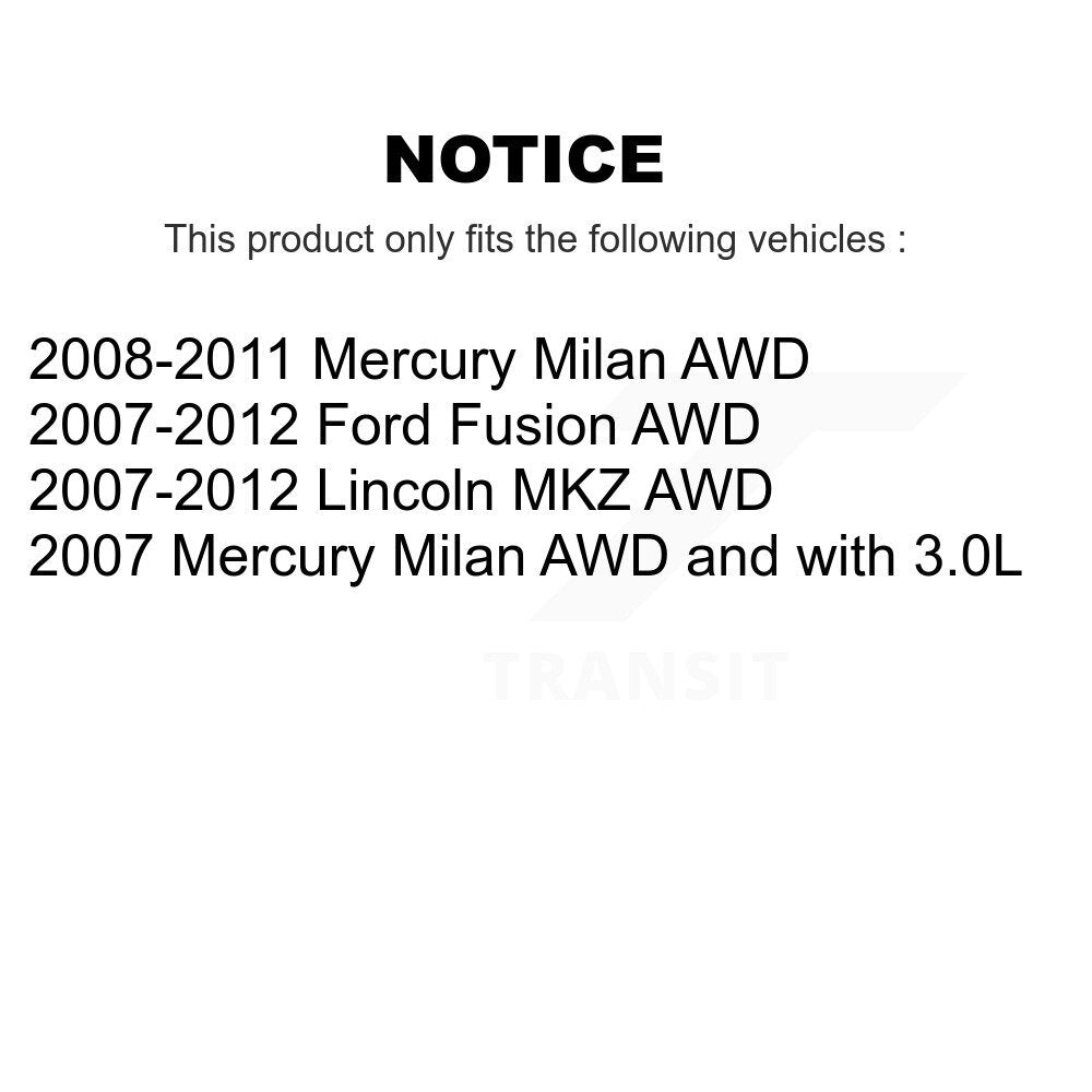 [Avant + Arrière] Kit de Roulement de roue pour Ford Fusion Lincoln MKZ Mercury Milan K70-101727