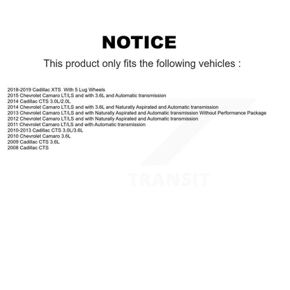 [Avant + Arrière] Kit d'ensemble roulement de roue et moyeu pour Chevrolet Camaro Cadillac CTS Impala XTS K70-101737