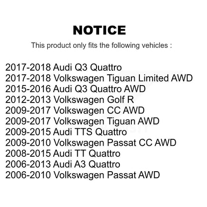 [Avant + Arrière] Kit d'ensemble roulement de roue et moyeu pour Volkswagen Tiguan CC Passat Audi TT Quattro Q3 A3 Limited K70-101753