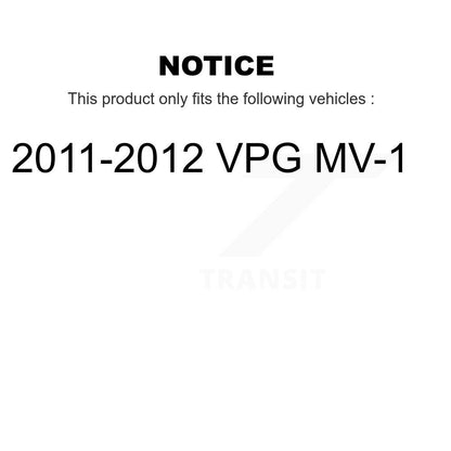 [Avant et Arrière] Ensemble roulement de roue et moyeu pour 2011-2012 VPG MV-1 K70-101754