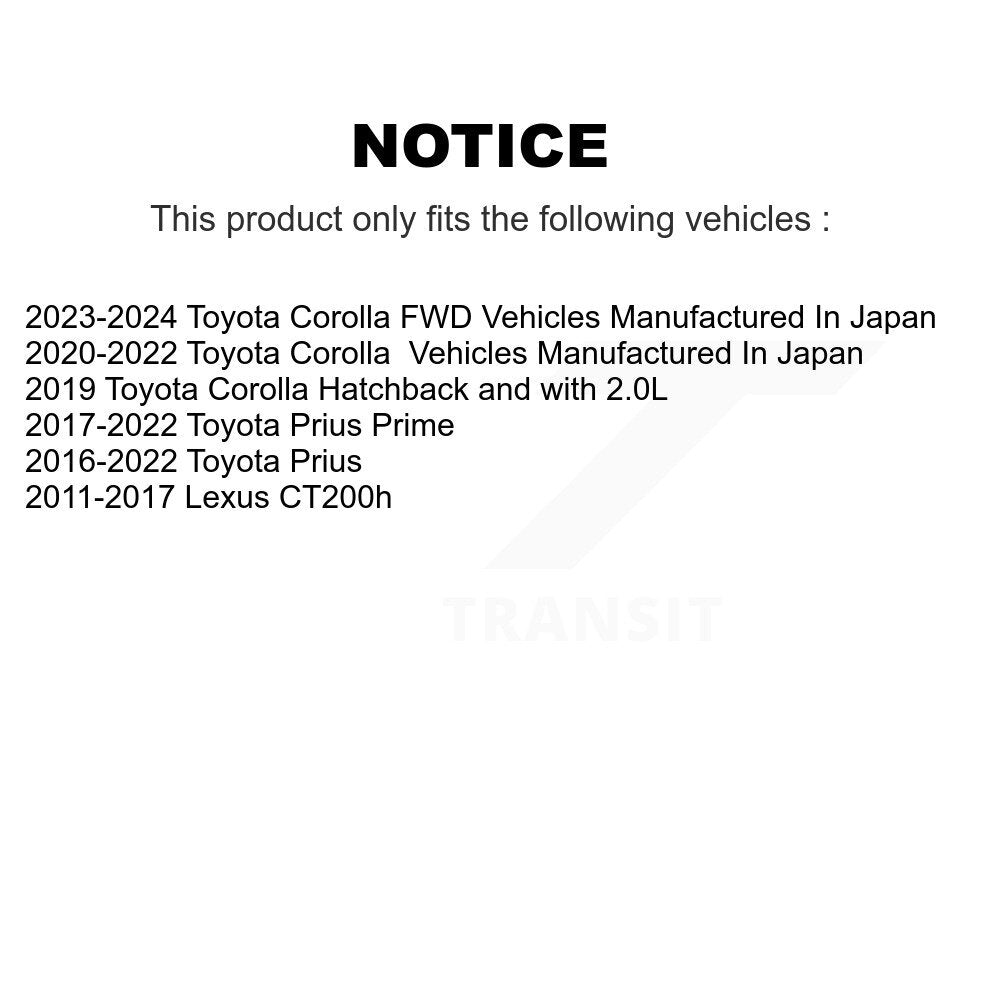 [Arrière] Ensemble roulement de roue et moyeu pour Toyota Corolla Prius Prime Lexus CT200h K70-101789