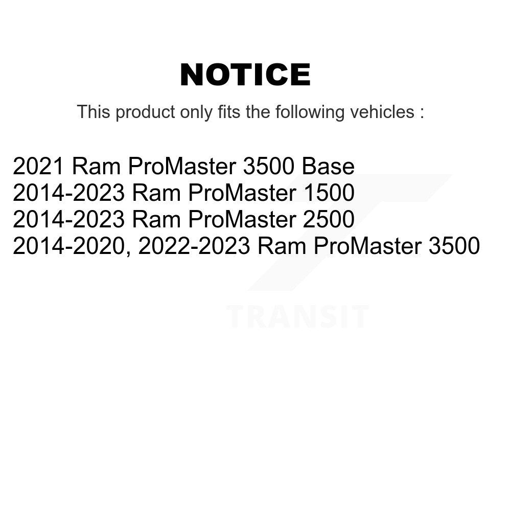 [Avant + Arrière] Kit de Roulement de roue pour Ram ProMaster 1500 2500 3500 K70-101800