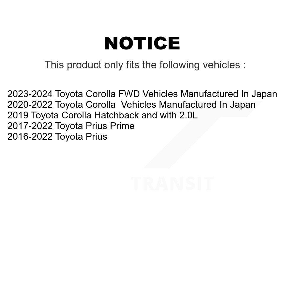 [Avant et Arrière] Ensemble roulement de roue et moyeu pour Toyota Corolla Prius Prime K70-101822