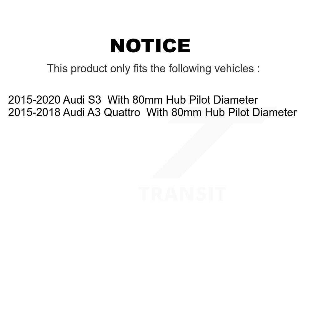 [Avant et Arrière] Ensemble roulement de roue et moyeu pour Audi A3 Quattro S3 K70-101824