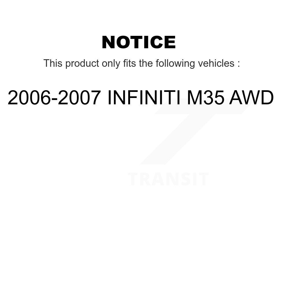 [Avant et Arrière] Ensemble roulement de roue et moyeu pour 2006-2007 INFINITI M35 AWD K70-101993