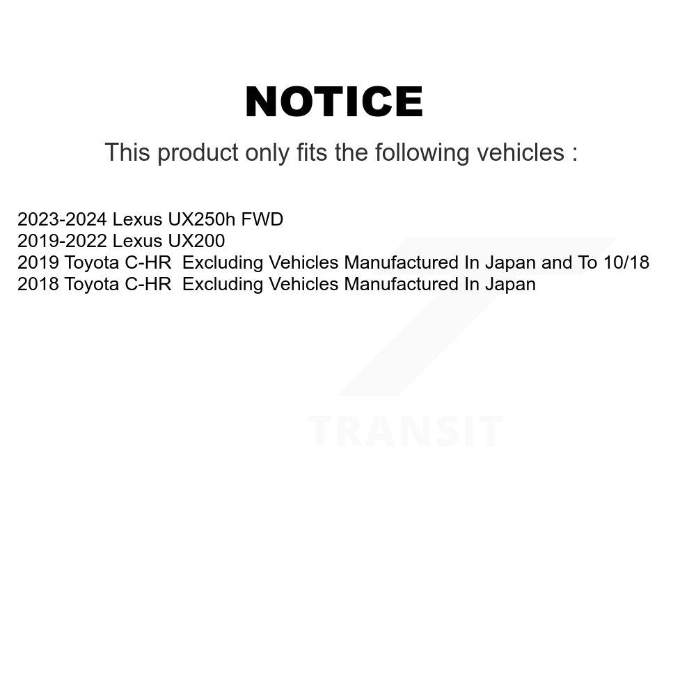 [Avant et Arrière] Ensemble roulement de roue et moyeu pour Toyota C-HR Lexus UX250h UX200 K70-102028