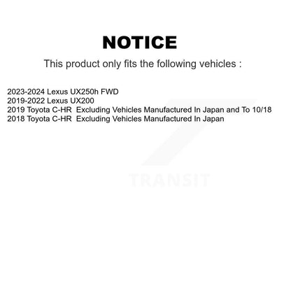 [Avant et Arrière] Ensemble roulement de roue et moyeu pour Toyota C-HR Lexus UX250h UX200 K70-102028