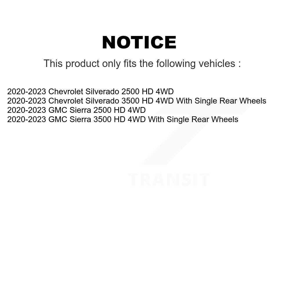[Avant] Ensemble roulement de roue et moyeu pour GMC Chevrolet Silverado 2500 HD Sierra 3500 4WD K70-102072