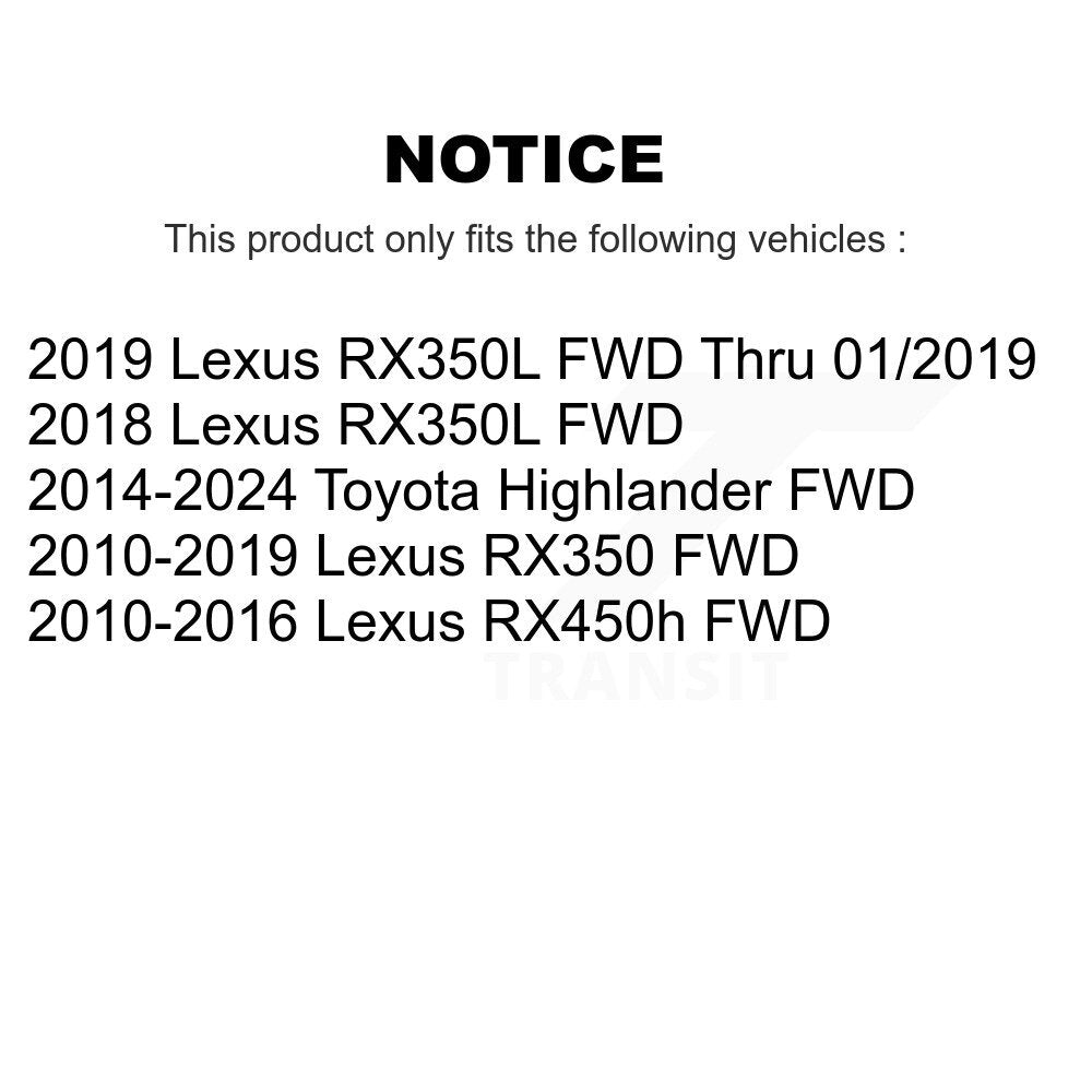 [Arrière] Ensemble roulement de roue et moyeu pour Toyota Highlander Lexus RX350 RX450h RX350L FWD K70-102118