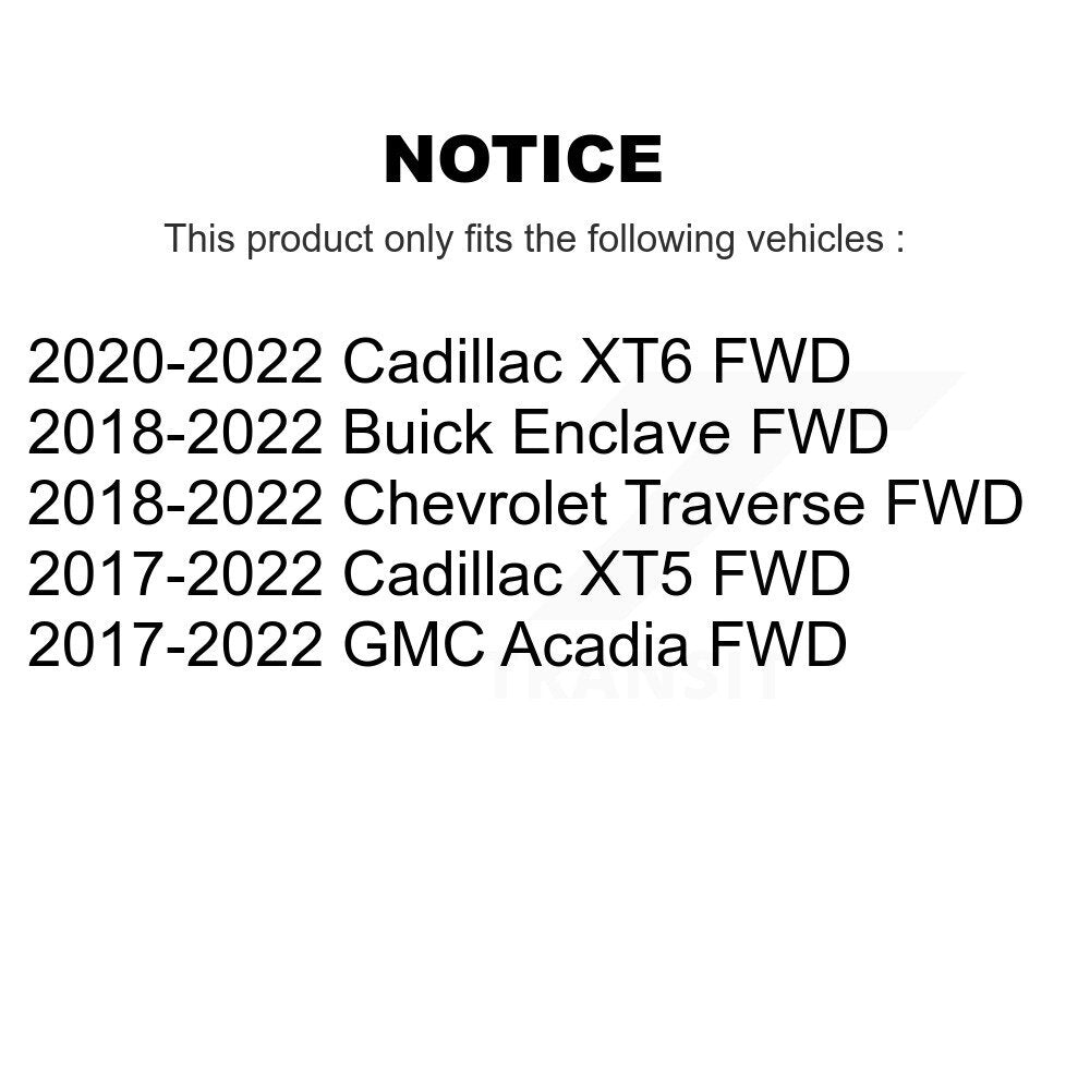 [Avant et Arrière] Ensemble roulement de roue et moyeu pour Cadillac XT5 Chevrolet Traverse GMC Acadia K70-102163