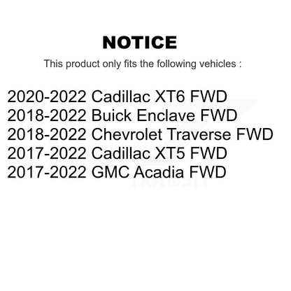 [Arrière] Ensemble roulement de roue et moyeu pour Cadillac XT5 Chevrolet Traverse GMC Acadia Buick K70-102197