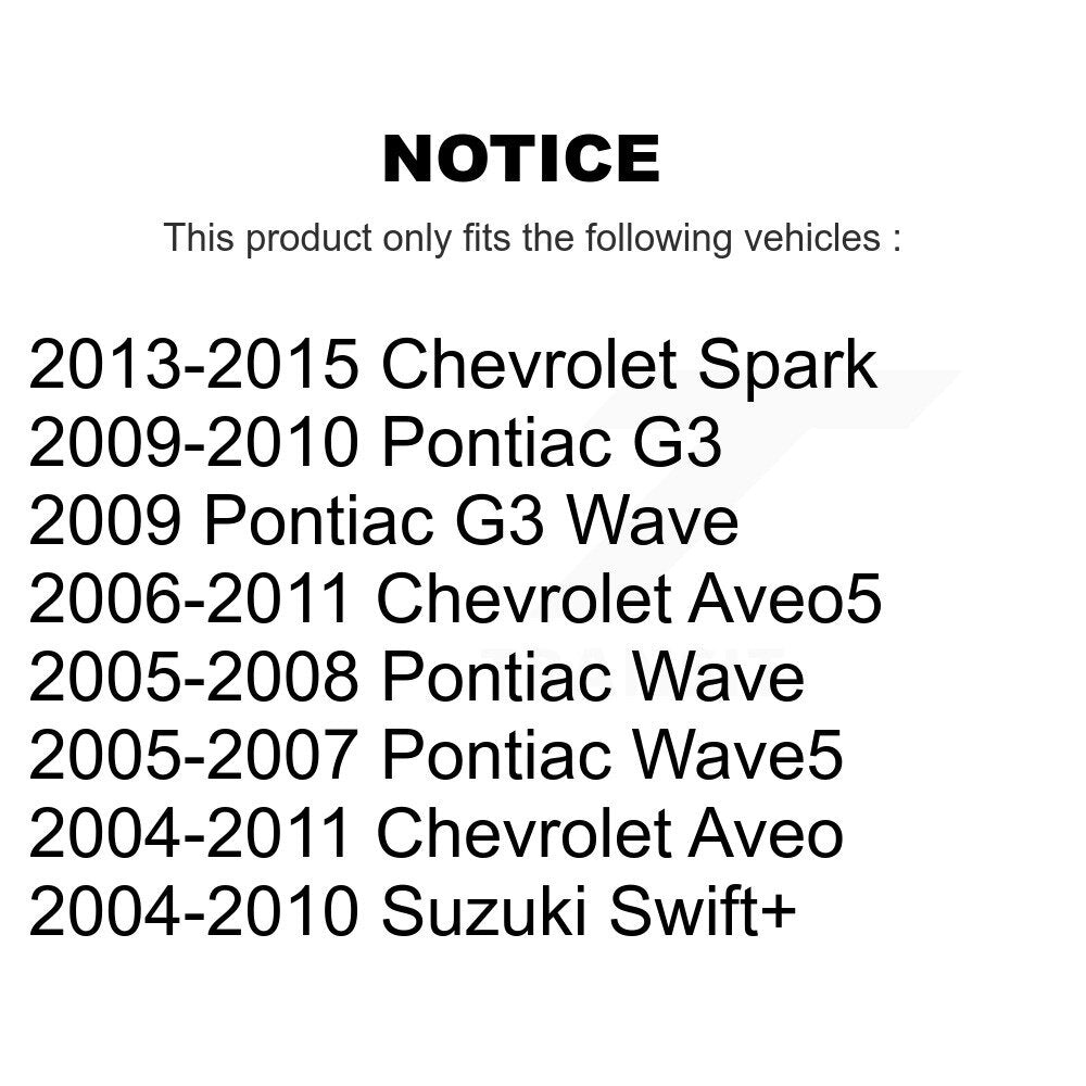 [Avant et Arrière] Roulement de roue pour Chevrolet Aveo Pontiac Aveo5 Wave Spark G3 Suzuki Swift+ K70-102214