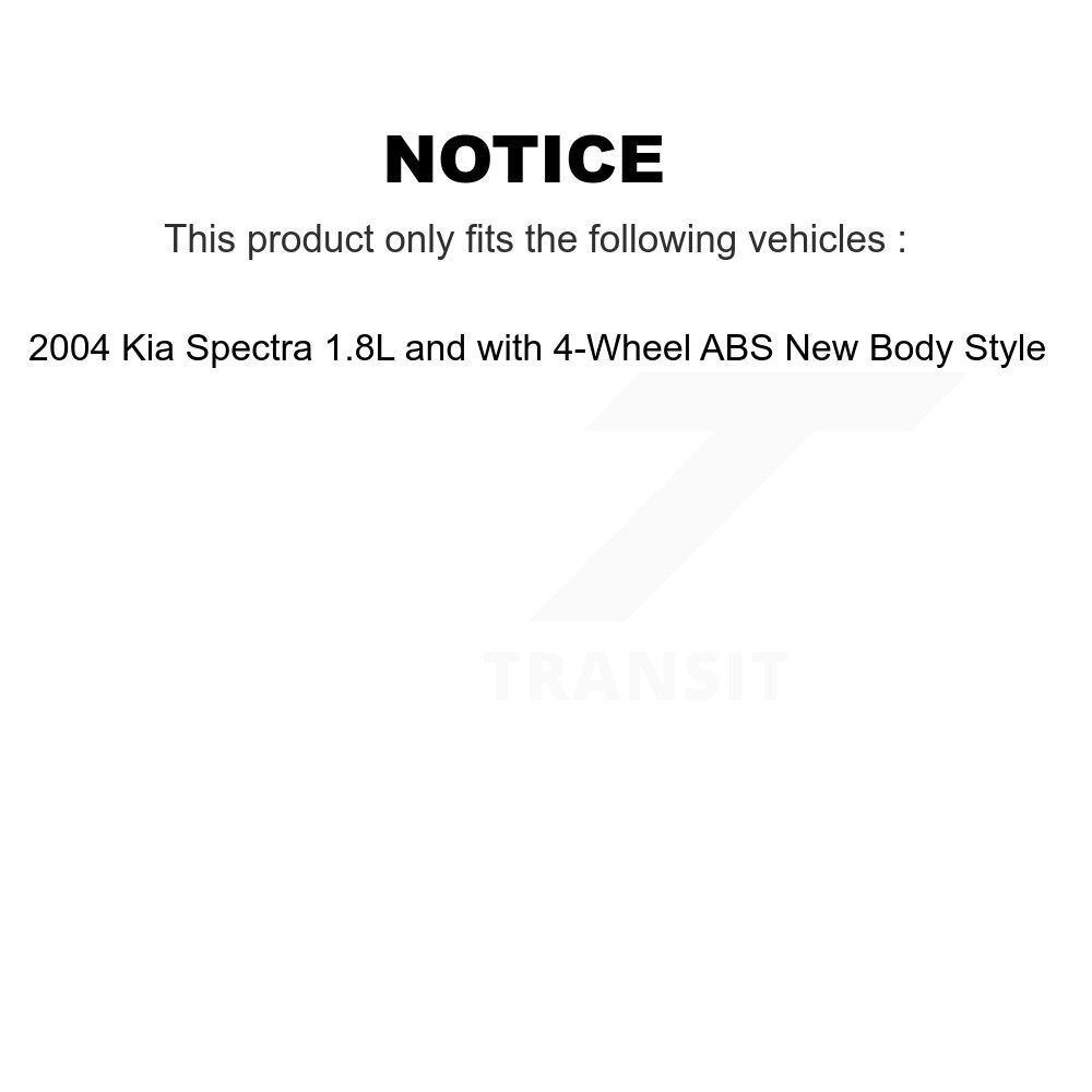 [Avant et Arrière] Roulement de roue pour 2004 Kia Spectra 1.8L with 4-Wheel ABS K70-102222
