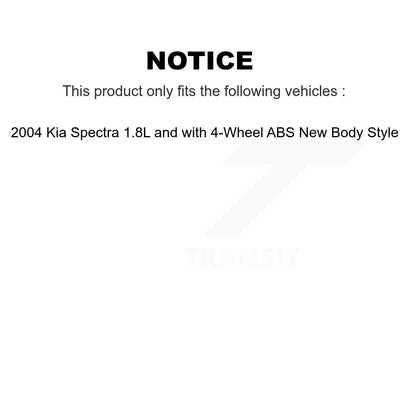 [Avant et Arrière] Roulement de roue pour 2004 Kia Spectra 1.8L with 4-Wheel ABS K70-102222