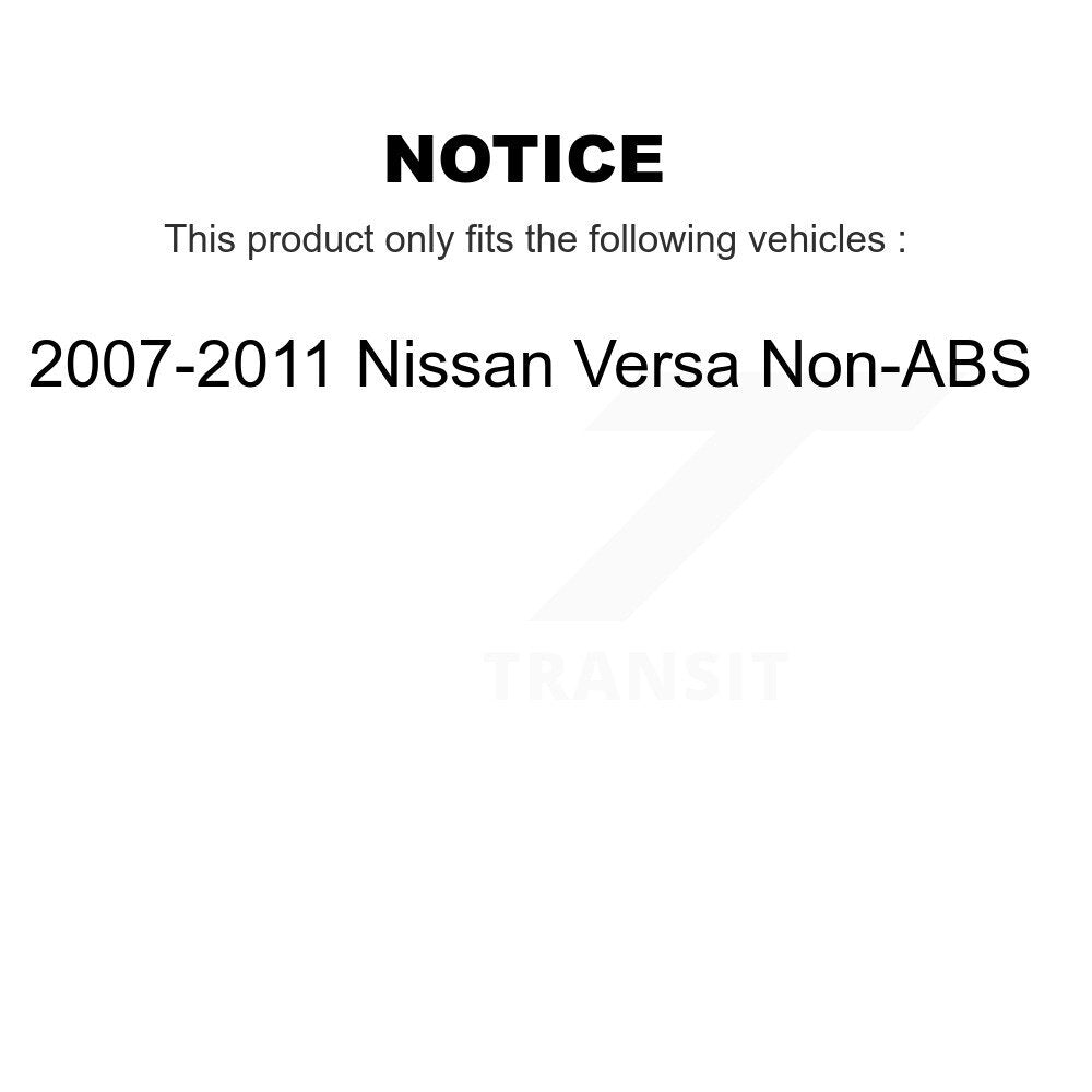 [Avant et Arrière] Ensemble roulement de roue et moyeu pour 2007-2011 Nissan Versa Non-ABS K70-102236