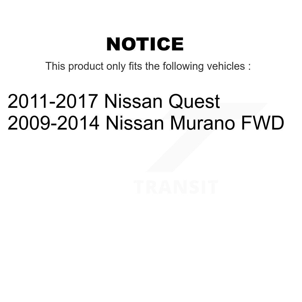 [Avant et Arrière] Ensemble roulement de roue et moyeu pour 2009-2014 Nissan Murano AWD K70-102246