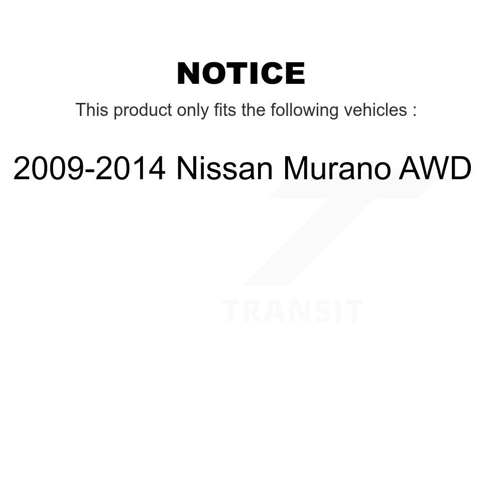 [Avant et Arrière] Ensemble roulement de roue et moyeu pour 2009-2014 Nissan Murano AWD K70-102246