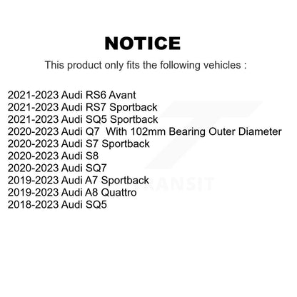 [Arrière] Ensemble roulement de roue pour Audi Q7 SQ5 Sportback A7 RS6 Avant SQ7 A8 Quattro S8 K70-102257