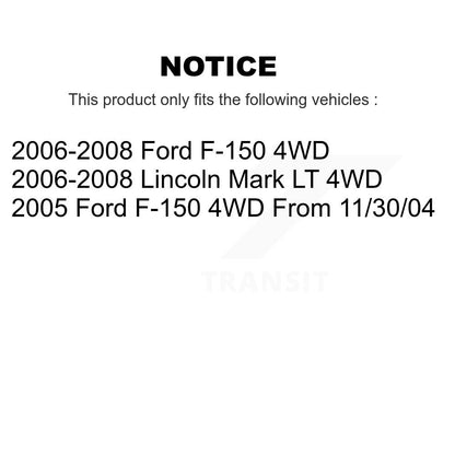 [Avant] Kit d'ensemble de bras de suspension et joint à rotule pour Ford F-150 Lincoln Mark LT 4WD K72-100008