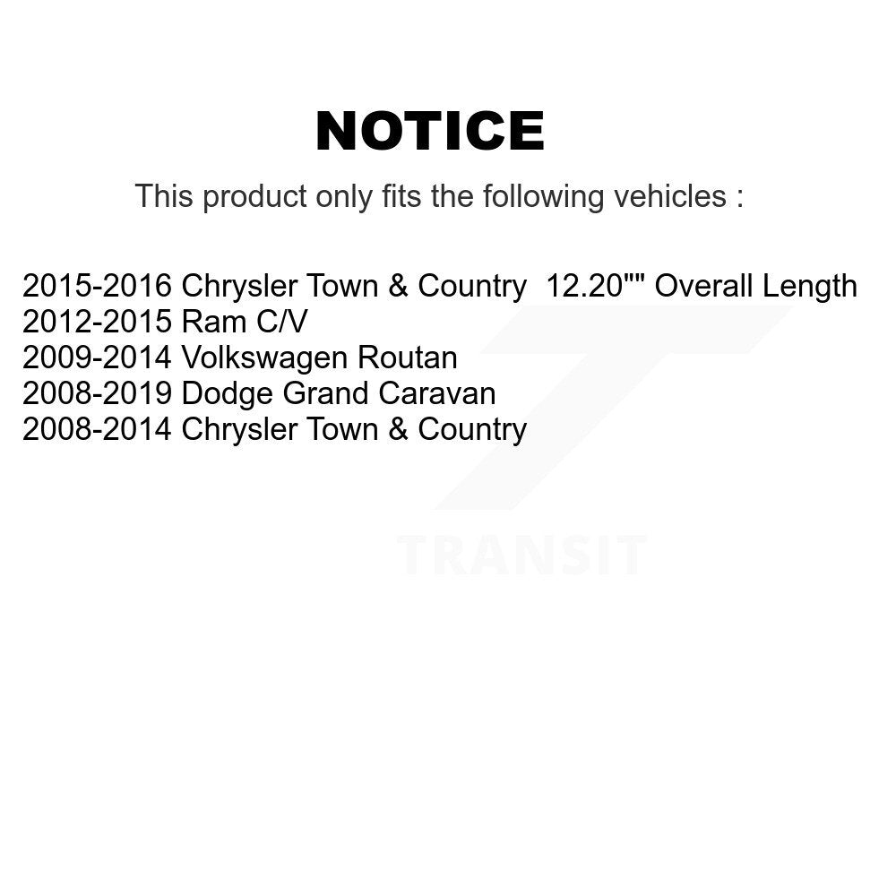 [Avant] Kit d'ensemble de bras de suspension et joint à rotule pour Dodge Grand Caravan Chrysler Town & Country Volkswagen Routan Ram C/V K72-100058